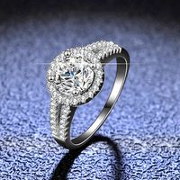 Wholesale 925 Sterling Silver Halo Diamond Women CT GRA Moissanite Engagement Rings With Side Stone Bridal Band Fine Jewelry