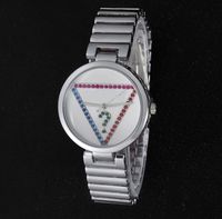 Wholesale Luxury Womens Triangle Shape Watches Fashion Quartz Wristwatch Stainless Steel Lovers Small Women Watch