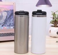 Wholesale Drinkware Dining Bar Home Garden Drop Delivery Ml Blank Sublimation Tumblers Heat Tansfer Coffee With Lid Double Layers seaway RRA8042