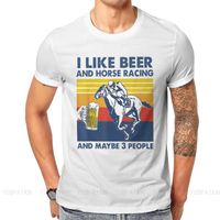 Wholesale Horse Riding Lover Sport Est TShirt For Men I Like Beer Racing Maybe People T Shirt Hip Hop Gift Clothes Streetwear XL Men s T Shirts
