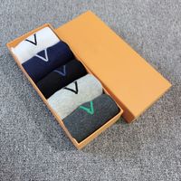 Wholesale Classic Brand Men s Cotton Socks High Quality Breathable Deodorant Sock Skin Friendly Comfortable Sports Home Sockings Pairs Gift Box Packaging LV2301