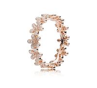 Wholesale 2021 K Rose gold Silver Dazzling Daisy Meadow Stackable Ring Original Box for Sterling Silver designer rings Set