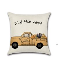 Wholesale Fall Harvest Thanksgiving Decorative Pillow Covers Pumkin Car Happy Autumn Throw Cushion Cover Festival Decoration Pillow Case DHE12357