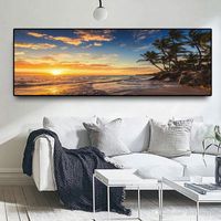 Wholesale HD Canvas Poster Sunsets Natural Sea Beach Coconut Palm Landscape Wall Art Pictures for Living Room Home Decor No Frame