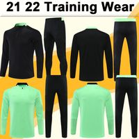 Wholesale 21 RASHFORD POGBA CAVANI Mens Tracksuits Soccer Jerseys MATA MARTIAL FERNANDES Training Wear Set Black Green Football Shirt Long Sleeve12