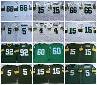 Wholesale NCAA Vintage Football jersey white nitschke starr long sleeve hornung favre wear all stitched mens jerseys black