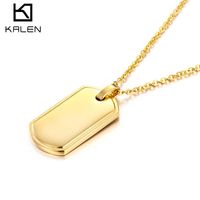 Wholesale Men s jewelry Military Dog Tag stainless titanium steel pendant engraved gold pet tag