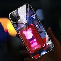 Wholesale cell phone cases waterproof led phone call flashing light up glass case for ios pro protective dustproof skins