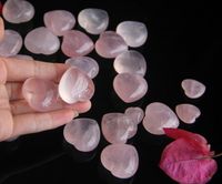 Wholesale mini toy Natural Rose Quartz Heart Shaped Pink Crystal Carved Palm Love Healing Gemstone Lover Gife Stone Gems Christmas present