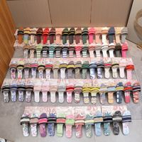 Wholesale 2021 New Paris Women Slippers Embroidery Sandal Floral Brocade Flip Flops Summer Striped Beach Slides Ladies Slippers Loafer