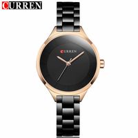Wholesale Curren Women Watches Luxury Gold Black Full Steel Dress Jewelry Quartz Watch Ladies Fashion Elegant Clock Relogio Feminino Wristwatches