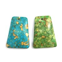 Wholesale Charms High Quality Natural Stone Pendant Rectangular Synthetic Turquoise For Making DIY Necklace Accessories Size x40mm Gifts