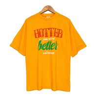 Wholesale Men Yellow T Shirt Foam Letters Printting Short sleeve T Shirts Men s Womens Hip Hop Tee Colors