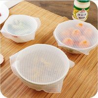 Wholesale Kitchen Storage Organization Transparent Fresh Keeping Lid Wrap Reusable Silicone Seal Cover Stretch Vacuum Microwave Heating