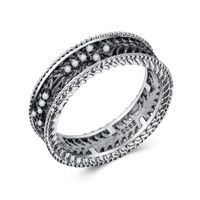 Wholesale Charms Standard Circle Rings With Cubic Zirconia Tyre Track Pattern Unisex Ring Daily Tiny Setting Wedding