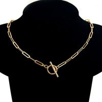 Wholesale Chains Stainless Steel Toggle Necklaces For Women Gold Silver Color Metal Clasp Chain Choker Necklace Collar