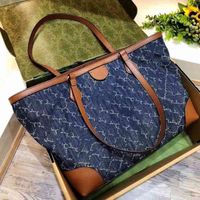 Wholesale Casual Ladies Tote Fashion Shopping Luxury Large Capacity Women Shoulder Bag Denim Fabric High Quality All Match Storage Bags xwl