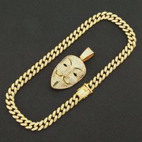 Wholesale Men s Jewelry Mask Pendant Necklace Cuban Chain Accessories Personalized Gift Hip Hop A For Guy Women s Neck Chain2021 Necklaces