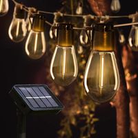 Wholesale Solar Lamps LED Vintage Bulb m m Light Power Fairy Lamp Sun Garland Garden Christmas Decoration For Outdoor