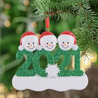 Wholesale Christmas Decorations Resin Personalized Snowman Family of Christmas Tree Ornament Gift for Mom Dad Kid Grandma Grandpa HHB10886
