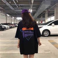 Wholesale Korean Ulzzang Chic Graphic Printed Old School Style Oversized All Match Women Tee Tops Girl T shirts