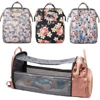 Wholesale Diaper Bags USB Bag Baby Crib Foldable Sleeping Bed With Changing Pad Sunshine Shade Travel Stroller Large Capacity