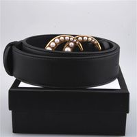 Wholesale Fashion leather red green snake buckle g men women belt big gold classic clip cm wide box