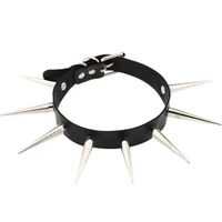 Wholesale Big Long Spiked Choker Punk Collar Women Men Rivets Studded Chocker Chunky Necklace Goth Jewelry Metal Gothic Emo Accessories