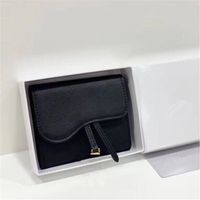 Wholesale designer luxury Wallets Purses Mini women card holders designer black short wallet fashion lady change bags with gold sequined letter