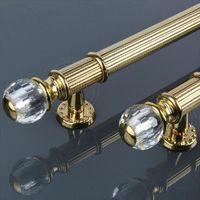 Wholesale Handles Pulls European Style Glass Door Crystal Gold Handle Wood steel El Long Hardware Manufacture