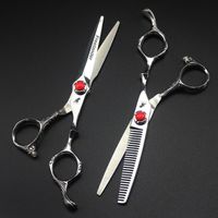 Wholesale 6 Inch Hair Cutting Scissors Shears With Red Diamond High end Professional Extremely Very Sharp Blades Barber Razor Edge Exclusive For Senior Hairdressing Salon