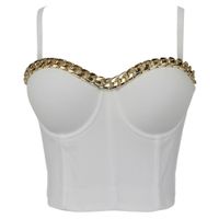 Wholesale HANWILDER bra bustier Gold thick chain tube top women s European and American fashion sling outer wear trendy jump di shaping bra with steel ring