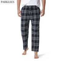 Wholesale Men s Plaid Check Pajama Bottom Pants Sleepwear Lounging Relaxed House PJS Pants Men Cotton Flannel Yoga Pajama Pants Male XL
