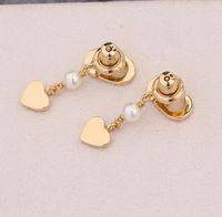 Wholesale 2021 Fashion design Drop earring with diamond and heart shape nature white shell for women wedding jewely gift have box PS4725