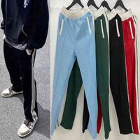 Wholesale Pants Vintage black white Men s side striped sports leisure Men Women AWGE NEEDLES High Street Quality Trousers G0J