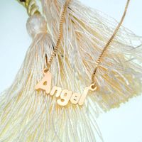 Wholesale Pendant Necklaces cm Letter Gold Necklace Baby Kids Jewelry Girl Baptism Gift Toddler Bijoux Bebe Collares Kolye Collane N0605