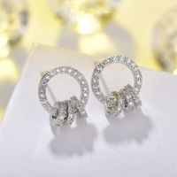 Wholesale Stud Classic Design Ring Clasp Small Circle Dangle Earrings For Woman Fashion Korean Jewelry Party Girl s Exquisite Luxury