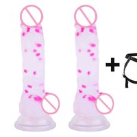 Wholesale Dildos Jelly Medical silicone Realistic Adult Toys Soft Strapon Artificial Penis Large Bullet colourful Sex for Woman