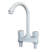 Wholesale Bathroom Sink Faucets Plastic Double Open Faucet Kitchen Cold Wash Basin Tap Durable Ceramic Spool No Installation Tools Accessories