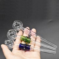 Wholesale 14cm newest design Pyrex Glass Oil Burner Pipe colorful thick quality Great glass oilTube tubes Nail tips