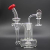 Wholesale Smoke glass bongs perc recycler water pipes mm female joint with a quartz banger and splash ball