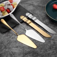 Wholesale Baking Moulds Stainless Steel Wedding Cake Shovel Knife Set Pie Pizza Cheese Server Divider Knives Tools Gold Silver