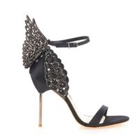 Wholesale Women s Leather Sandals Sophia Webster Butterfly Wing Stiletto with artificial diamond one word buckle heels Size black