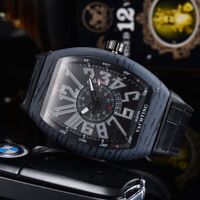 Wholesale Top quality mens watches men collection quartz movement sport watch v45 rubber strap carbon fiber case waterproof wristwatch analog clock montre de luxe