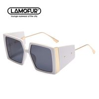 Wholesale Sunglasses Box European And American Trend Metal Big Frame Glasses Personality M Nail Wide Foot Female