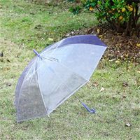 Wholesale Clear Transparent Rain Umbrella PVC Rain Dome Bubble Rain Sun Shade Long Handle Straight Stick Umbrella T0484 R2