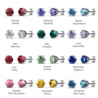 Wholesale Dtiny Jewellery FREE Jewelry Box Months Birthstone Solitaire Small Stud Earrings With Austrian For Woman