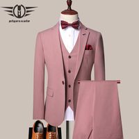 Wholesale Men s Suits Blazers Plyesxale Black Light Blue Pink Pea Green Suit Men Arrival Mens Wedding Stylish Three Pieces Dress Q922