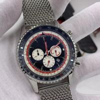 Wholesale 46MM Quartz Chronograph Breit and Ling Mens Watches Luminous Red Hands Watch AB01211B1B1A1 Wristwatches With Three Working Subdials