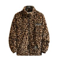 Wholesale Men s Leopard Jacket Autumn Bomber Jackets Street Printed Loose Soft Outerwear Pliot Coat Male Fashion Causal Clothing Tops